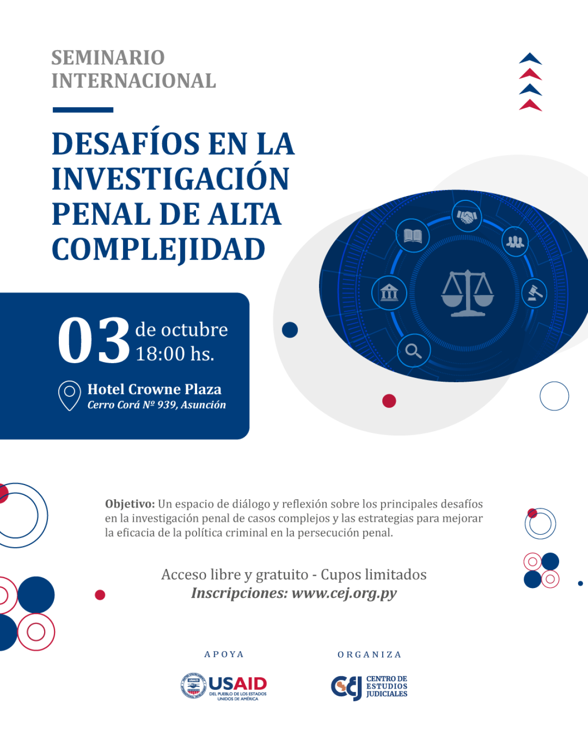 Participá del Seminario Internacional “Desafíos en la Investigación Penal de Alta Complejidad”.